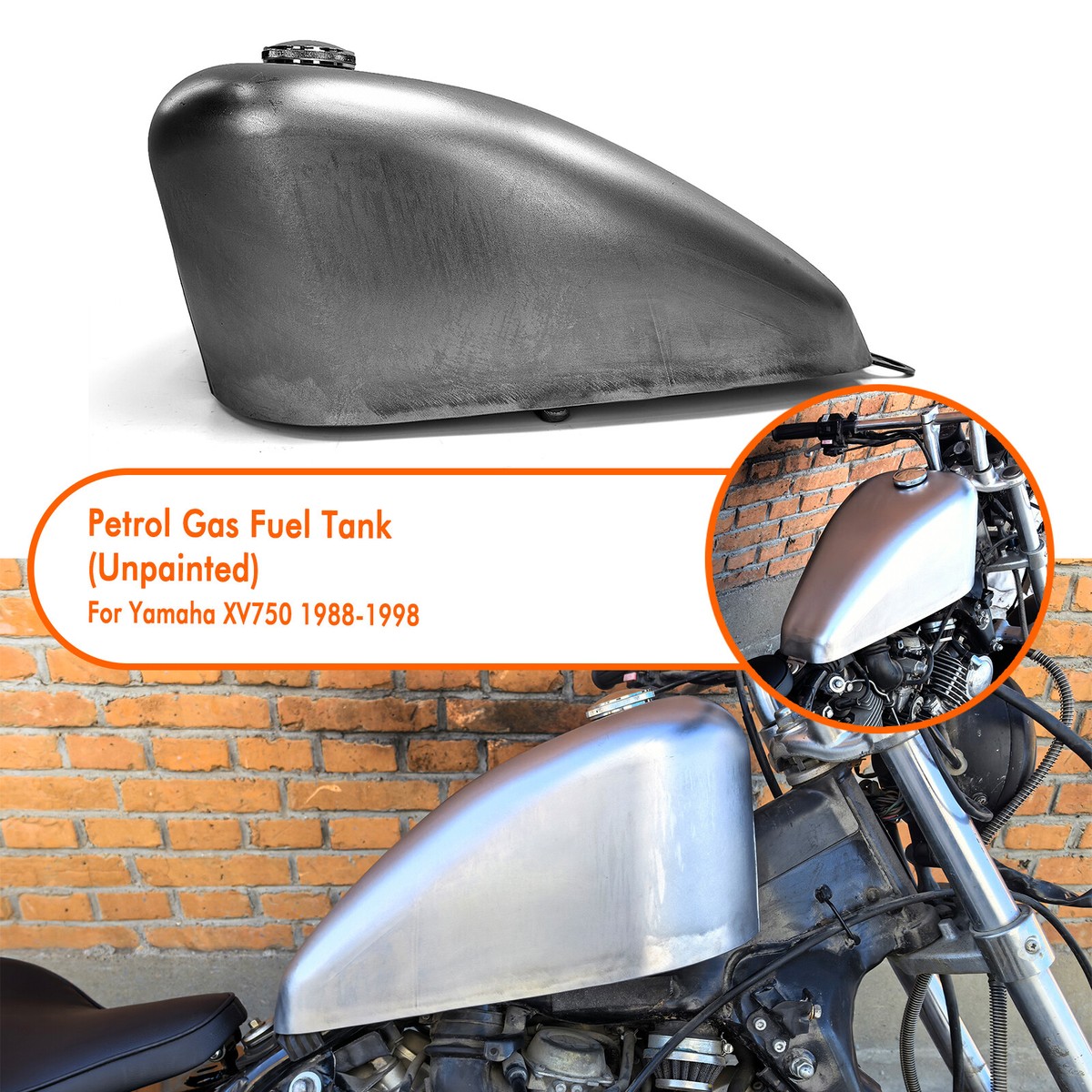 10L Motorcycle Motorbike Petrol Gas Fuel Tank For Yamaha XV750