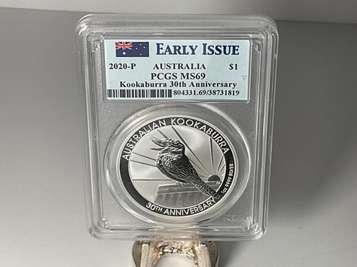 2020-P $1 AUSTRALIA SILVER DOLLAR 1 oz .Ounce 9999 Kookaburra PCGS MS69 30th Any