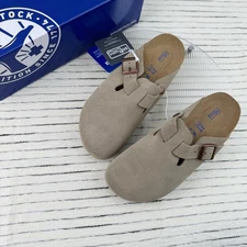 New BIRKENSTOCK Boston Taupe Suede Leather woman's shoes Narrow/EU37-41