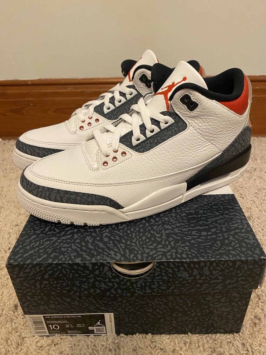 Air Jordan 3 Retro Denim SE White Fire Red Men display picture 1