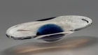 Decorative Murano-like Art Glass Cobalt Blue Center Oval Bowl Tray