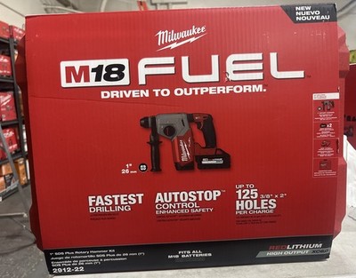 Milwaukee 2912-22 M18 FUEL 3-Mode Brushless 1'' SDS Plus Rotary Hammer Kit