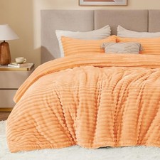 Fleece Comforter Set -Super Soft  Warm Fluffy Bedding, Luxury Full Coral