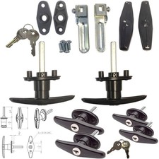 Bauer Matching Set T-Handles Lock 2 Pack Brass Kitchen Cabinet Hardware