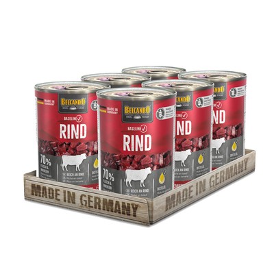 6 x 400 g Belcando Baseline Rind Nassfutter Hund Hundefutter Dog Getreidefrei