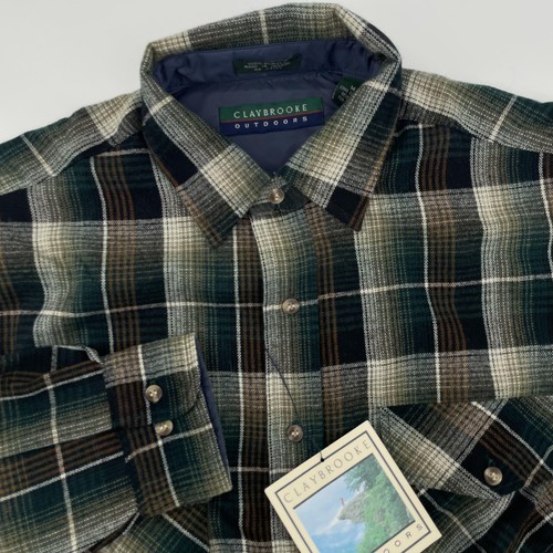Vintage Claybrooke Outdoors Shirt Mens M Green Plaid Lined Flannel 90s Grunge , $34.99 - Photo 3