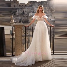 Sweetheart ALine Modern Women's Wedding Dress Beautiful Lace Appliques BrideGown