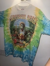 Vintage 1998 Grateful Dead Liquid Blue XL Tie Dye Double Sided Made In USA