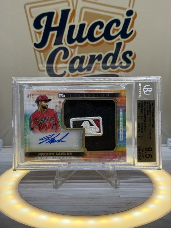 2024 Jordan Lawlar RPA Rookie Logoman Patch Auto/5 MLB Logo Inception BGS 9.5/10