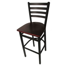 Oak Street Mfg SL2301SVMH Ladderback Barstool w/Mahogany Wood Seat