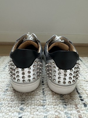 Christian Louboutin Spiked Studded Black White Men's Lace Up