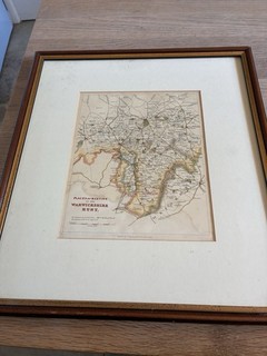Mappa antica luoghi di incontro del Warwickshire suggerimento MA Pittman