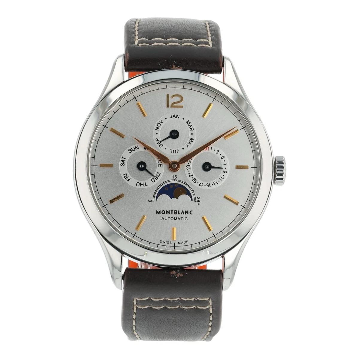 Montblanc Heritage Annual Calendar Steel Silver Dial 40mm