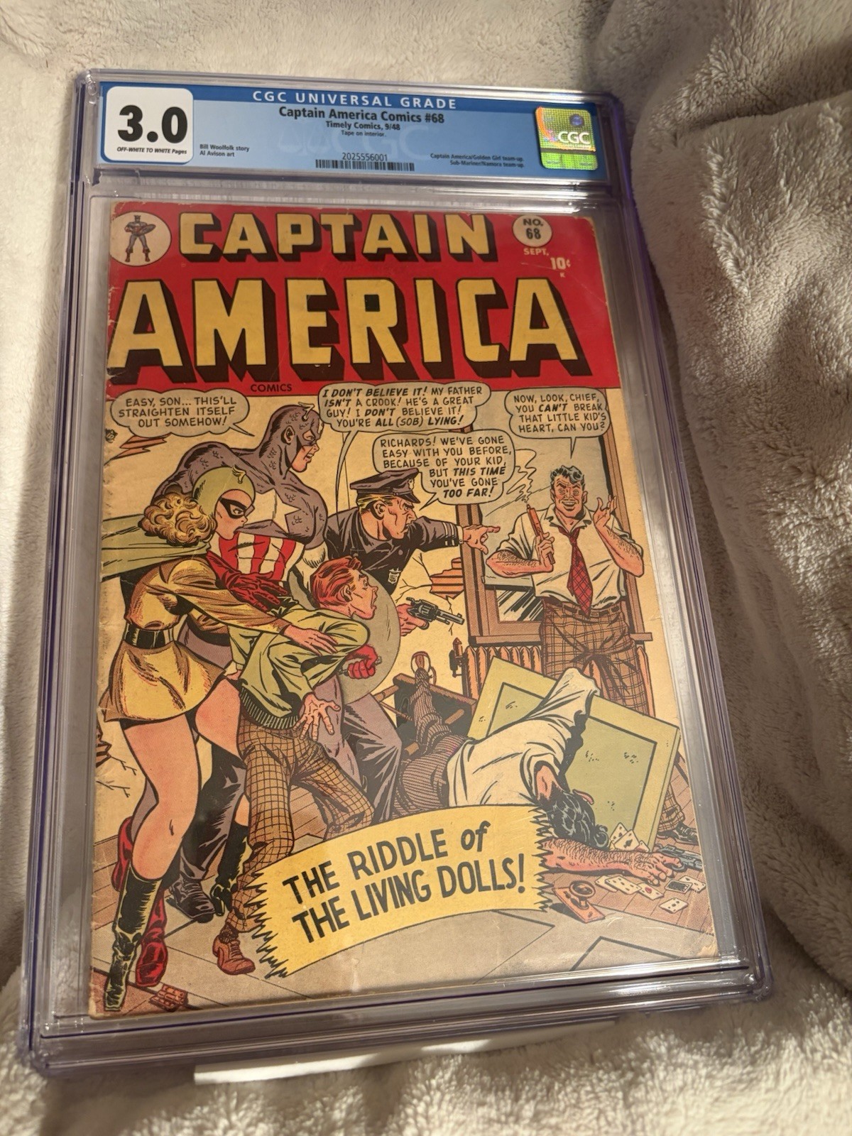 Captain America #68 Timely Marvel 1948.  Al Avison Art CGC 3.0 HTF Later Issue.