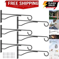 8" Plant Hangers 6 Pack, Hanging Plant Bracket for Wall Fence Porch Outdoor I...