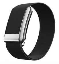 New Whoop 5.0/MG Coreknit Black Band With Shiny Silver Trim/Clasp/Hook