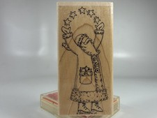 1999 Santa Clause Rubber Stamp Christmas STAMPIN UP Winter Journal Craft Large