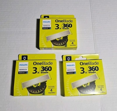 3 Packs Of Philips Norelco One Blade OneBlade 360 Blade Replacement NEW