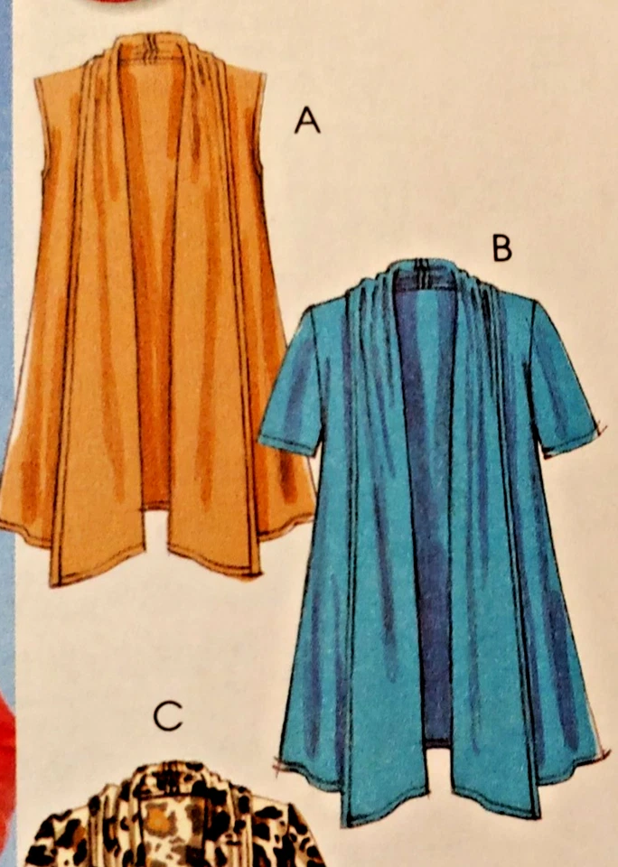 McCall's Pattern M6084 Misses 1-Hour Cardigans Size Xsm-Sml-Med 3 Sleeve Styles. - Image 3 of 4