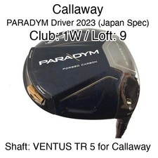 Callaway PARADYM Driver 2023 Japan Spec 1W Driver 9 VENTUS TR 5 for Callaway S