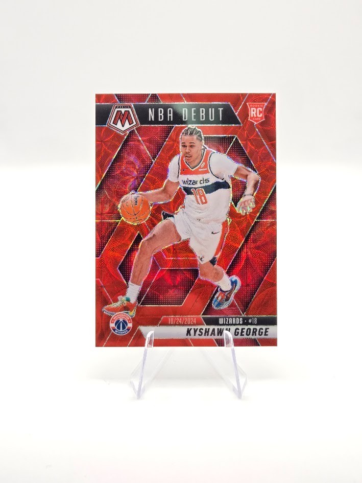 Kyshawn George 2024-25 Panini Mosaic RC International Red SP /75 #256 Wizards