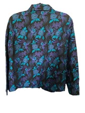 CHICOS DESIGN Jacket 2, Embroidery, Colorful, Silk, Linen, Rayon, Large, 12