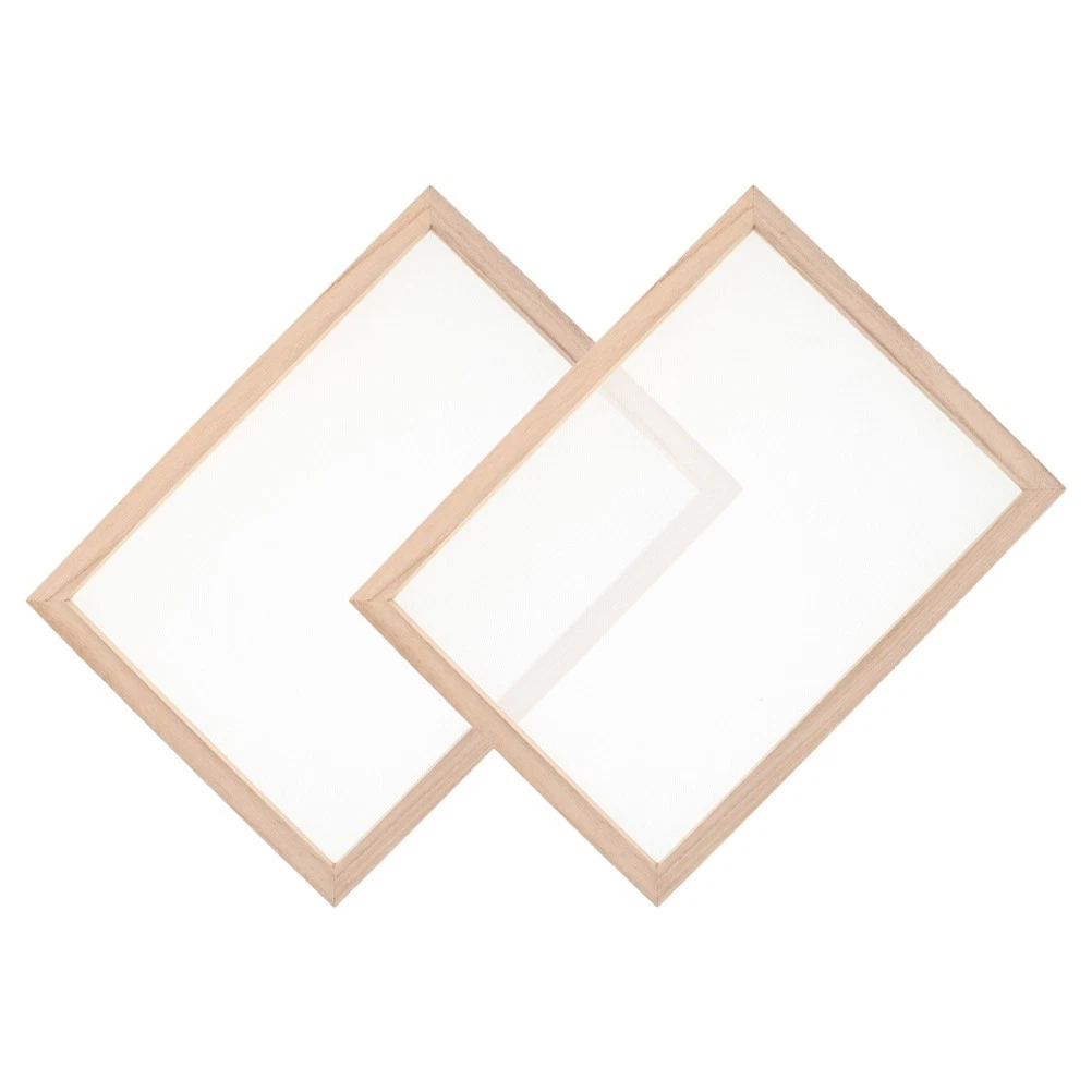 Wooden Paper Making Screen Kit 2Pcs Reusable Frame with Mesh for DIY Crafts