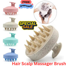 Hair Scalp Massager Brush Silicone Shampoo Massage Scrubber Shower Cleaning Tool