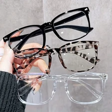 3-Pack Lightweight PC Square Glasses with Blue Light Blocking for Daily Use