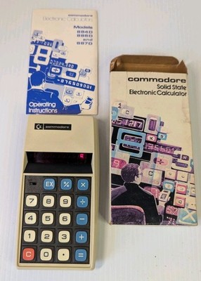 Commodore Solid State Electronic Calculator 886D With Box And Instructions 