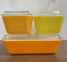 Vintage Pyrex CITRUS Refrigerator Dish Set - 8 Piece Complete