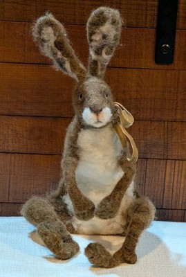 Needle Felted Realistic Rabbit Hare Long Legs Ears Arms, Artist Handmade