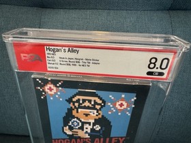 NES Hogan's Alley First Print Matte Sticker CIB Nintendo NES PSA 8.0 Black Box