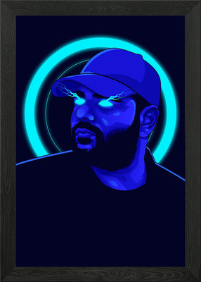 Maskierter Wolf Neon Rapper gerahmtes Wandbild Poster Leinwanddruck Bild