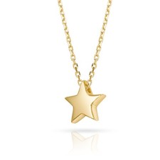 Collier Stern 333 Gold Halskette Ankerkette 42cm +3cm