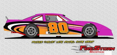 #ad #ad Power Thrust Dirt Late Model Dirt Modified Race Car Wrap Side Graphics $310.99