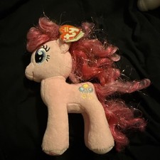 Ty My Little Pony PINKIE PIE Beanie Baby 7 Plush Pink Horse Comb-able - see