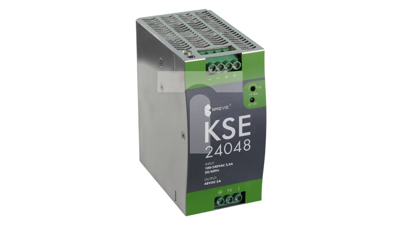 Switching Power Supply KSE 24048M 230/48VDC 5A 240W Per DIN Rail, Uzas: 9 /T2UK
