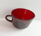 Anchor Hocking Royal Ruby Red Glass Coffee Cup Flat Bottom Mug Vintage