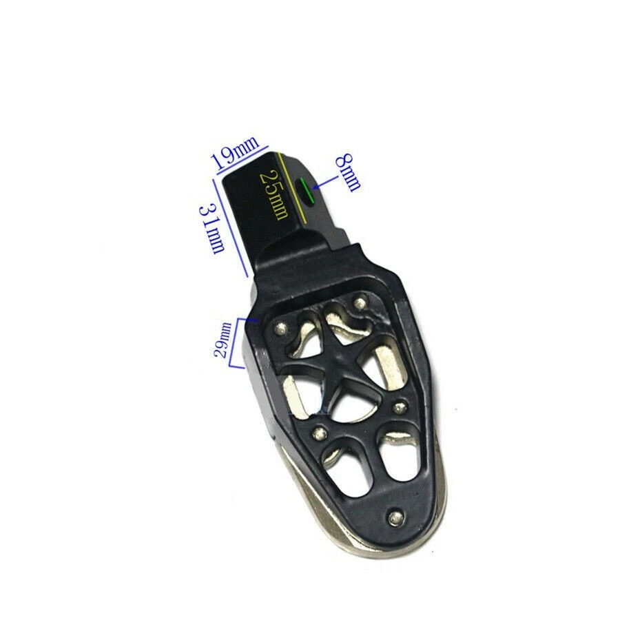 Hágalo usted mismo par de reposapiés de aleación de aluminio para motocicleta scooter pedales de montaje de clavija negros Foto 4 de 4