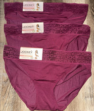 Jockey Generation 3-Pair Womens String Bikini Underwear Modal Blend Maroon M