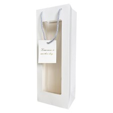 Wine Gift Bags with Handles 6 PCS Clear Window Paper Bottle Bag for Parties