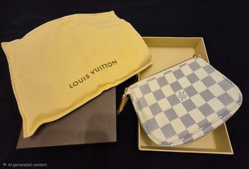 Louis Vuitton Damier Azur Mini Pochette Accessoires Pouch Bag Date Code DU4099