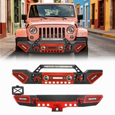 Steel Front Rear Bumper Wwinch Plate D-rings For 2007-2018 Jeep Wrangler Jk Jku Steel Front Rear Bumper Wwinch Plate D-rings For 2007-2018 Jeep Wrangler Jk Jku