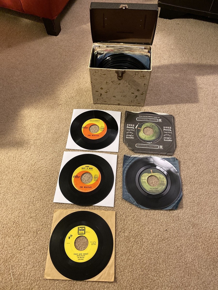 Vintage 1960s 60s 45 RPM 7” Vinyl Record Tote Carrying Case