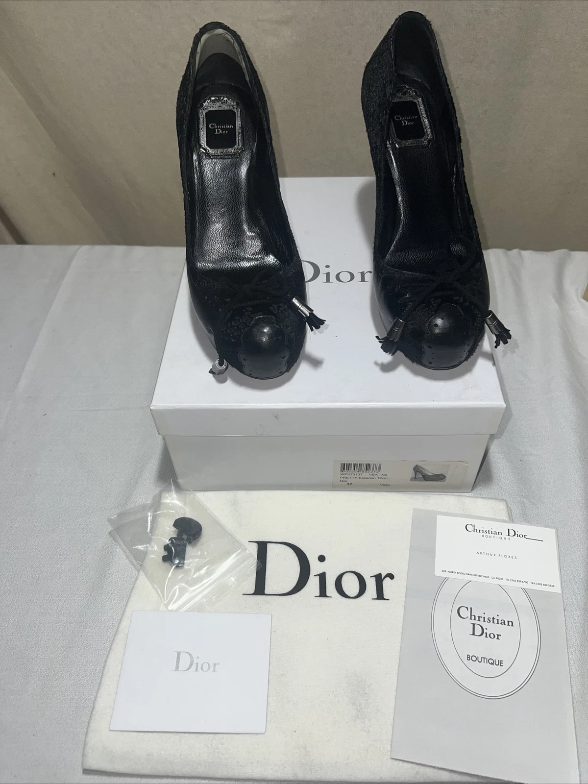JOLIES CHAUSSURES FEMMES CHRISTIAN DIOR ESCARPÍN 12 cm taille 37
