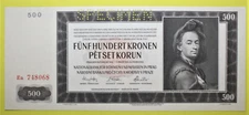 S12 - Bohemia & Moravia 500 Korun 1942 Uncirculated Banknote P. 12 - SPECIMEN
