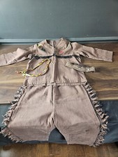 Two 2 Vintage Native American Indian Handmade Halloween Theater Kids Costumes