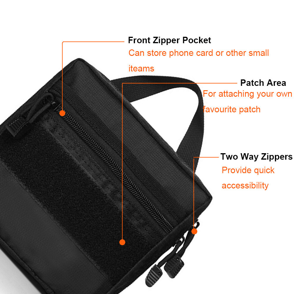 Organizzatore Tattico Multi Uso – Porta Riviste, Kit Medico, Telefono, Con MOLLE E Tasca Elastica (EDC Utility Pouch)