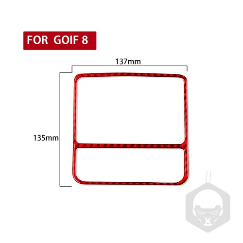Red Carbon Fiber Rear Air Vent Outlet Panel Trim For VW Golf 8 MK8 GTI 2021-2023 - Picture 2 of 11